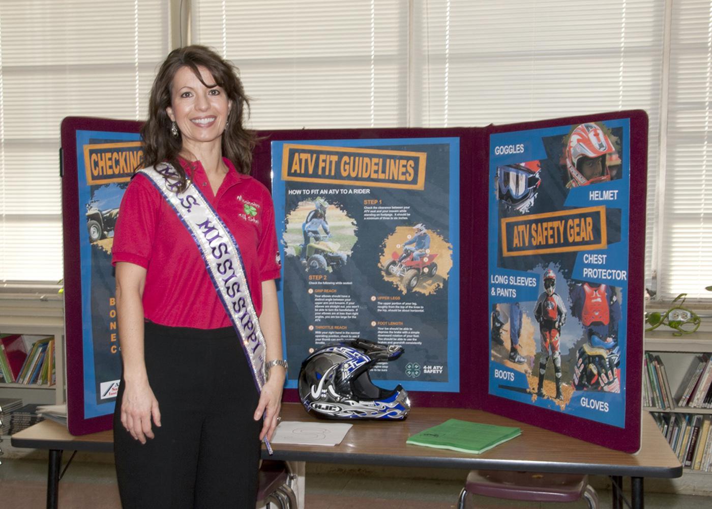 Traci Mongeon, Mrs. Mississippi and Choctaw County 4-H agent, will compete in the Mrs. International pageant in July. She promotes 4-H and ATV safety as her platform. (Photo by Kat Lawrence)