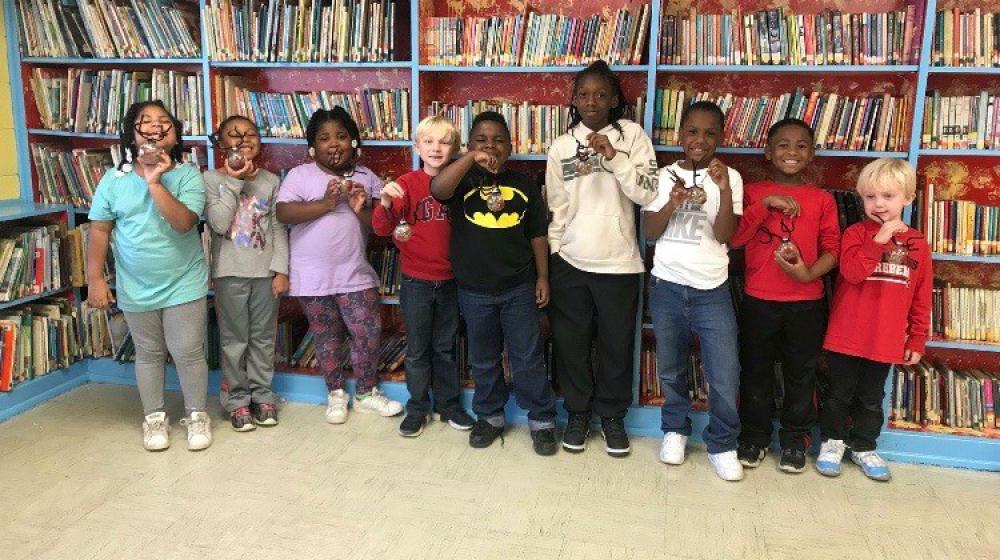 Our Calhoun City Elementary 4-H chapter at their monthly meeting in the school library.