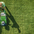 Man mowing grass.