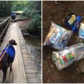 Keep dogs on leashes while on nature trails to keep them from chasing or harassing the wildlife. Bring all trash and leftover food with you when your outdoor adventure concludes. (Photos by MSU Extension Service/Evan O’Donnell)